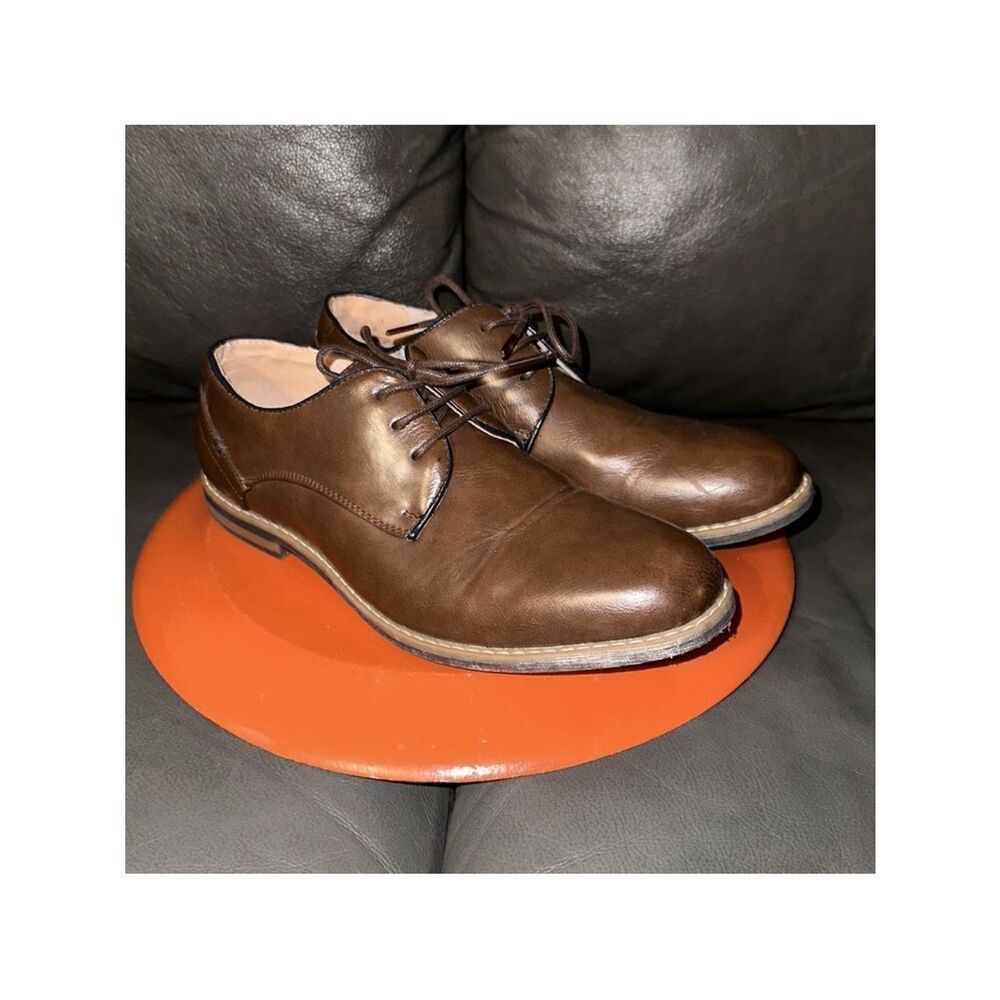 Franco Vanucci 10 Brown Leather Oxford Sutured Soles Lace up Dress Shoes
